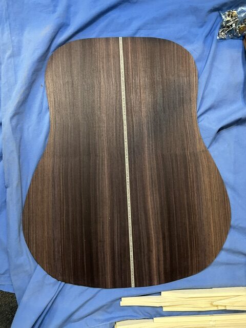 Martin style HD 28 kit East Indian rosewood and AAA red spruce top with Old style grained Ivroid - Image 6