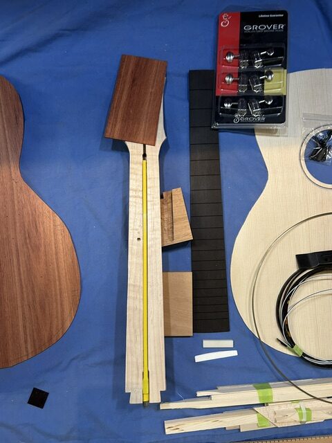 L00 Bloodwood and red spruce kit. 24.75 scale MAPLE NECK - Image 3