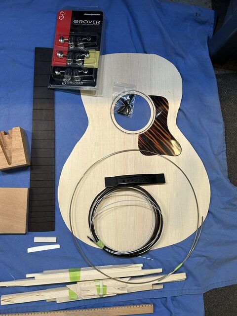 L00 Bloodwood and red spruce kit. 24.75 scale MAPLE NECK - Image 5